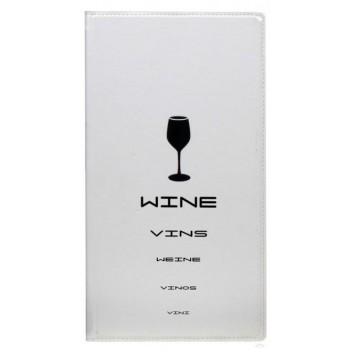 Carte des vins A4 Simili-cuir blanc