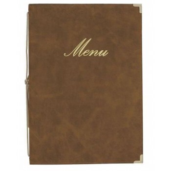 Protège Menu A5 Beige ivoire simili cuir